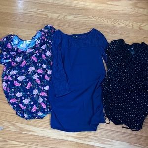 Lot of three maternity shirts